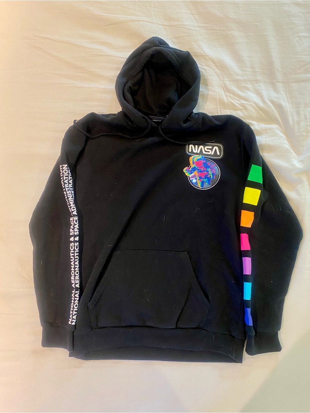 Chemistry Black NASA Hoodie with Rainbow Accent